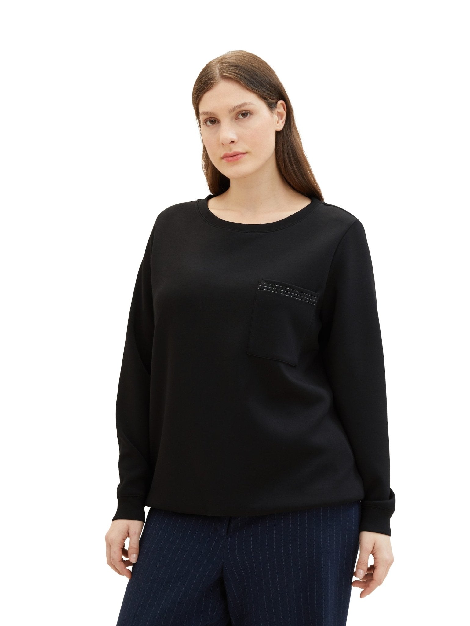 1040050Schwarzes Sweatshirt Scuba - Wildflowers44Schwarz