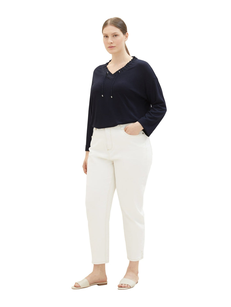 1038829Shirt mit Kordelzug Dunkelblau Tom Tailor - Wildflowers44Dunkelblau