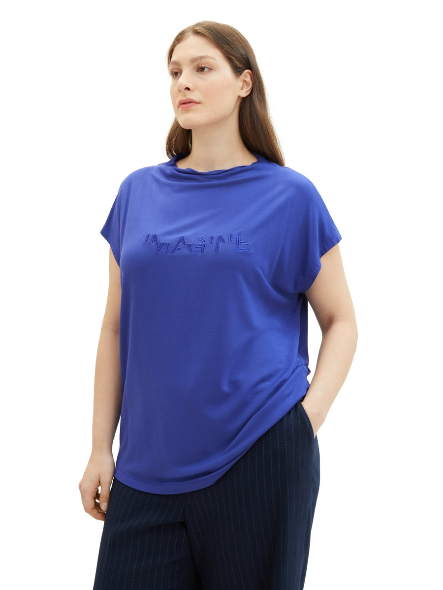 1040059T-Shirt mit Stehkragen Imagine blau - Wildflowers44Blau