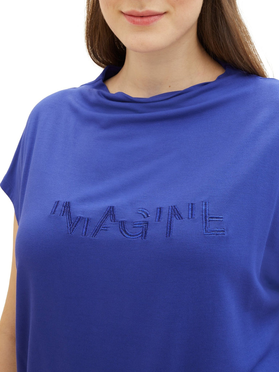 1040059T-Shirt mit Stehkragen Imagine blau - Wildflowers44Blau