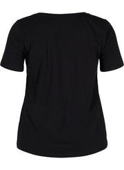 5711287522929T-Shirt mit V-Ausschnitt Hannah Zizzi schwarz - WildflowersS (42/44)