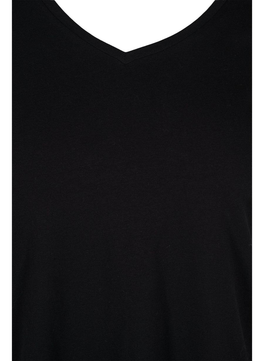 5711287522929T-Shirt mit V-Ausschnitt Hannah Zizzi schwarz - WildflowersS (42/44)