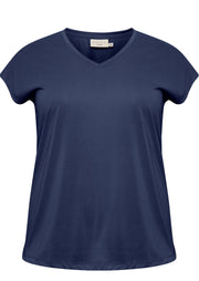 10580080T-Shirt mit V-Ausschnitt Lina Dunkelblau - WildflowersS (42/44)