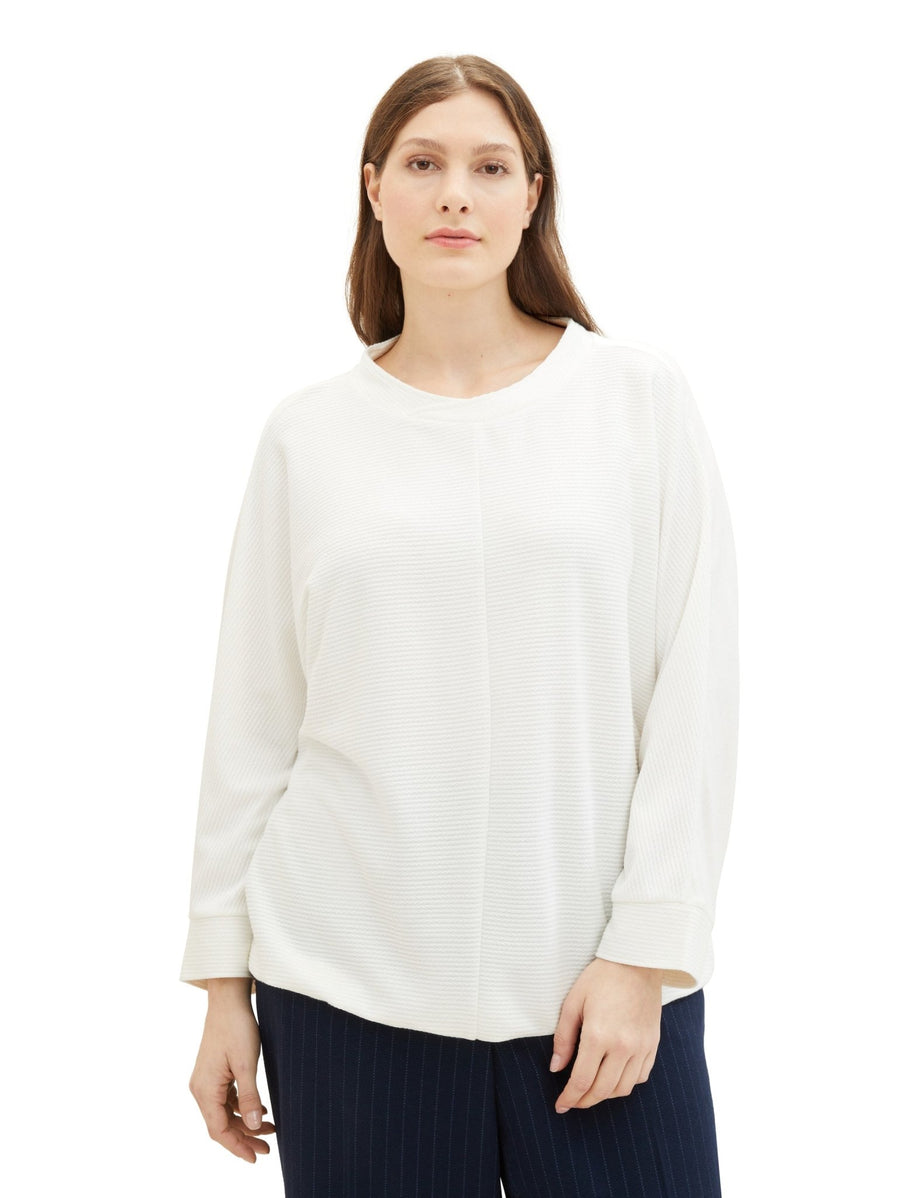 1040057Texturiertes Shirt Weiß Tom Tailor - Wildflowers46Weiß