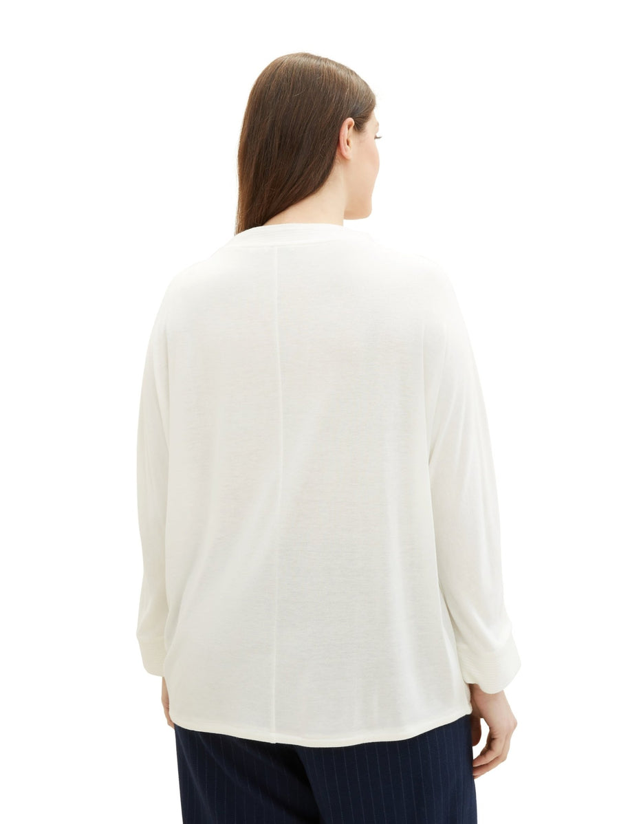 1040057Texturiertes Shirt Weiß Tom Tailor - Wildflowers46Weiß