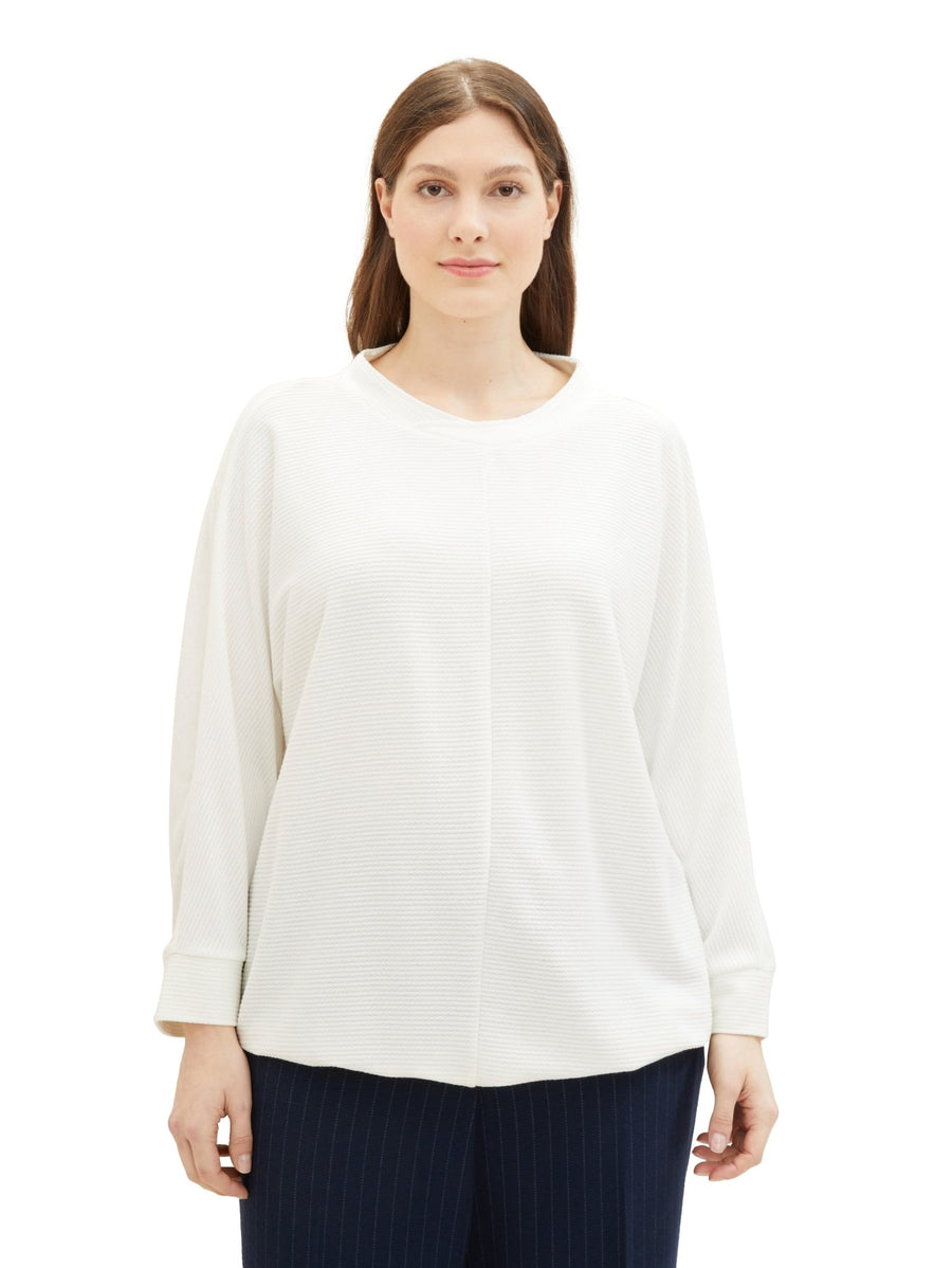 1040057Texturiertes Shirt Weiß Tom Tailor - Wildflowers46Weiß
