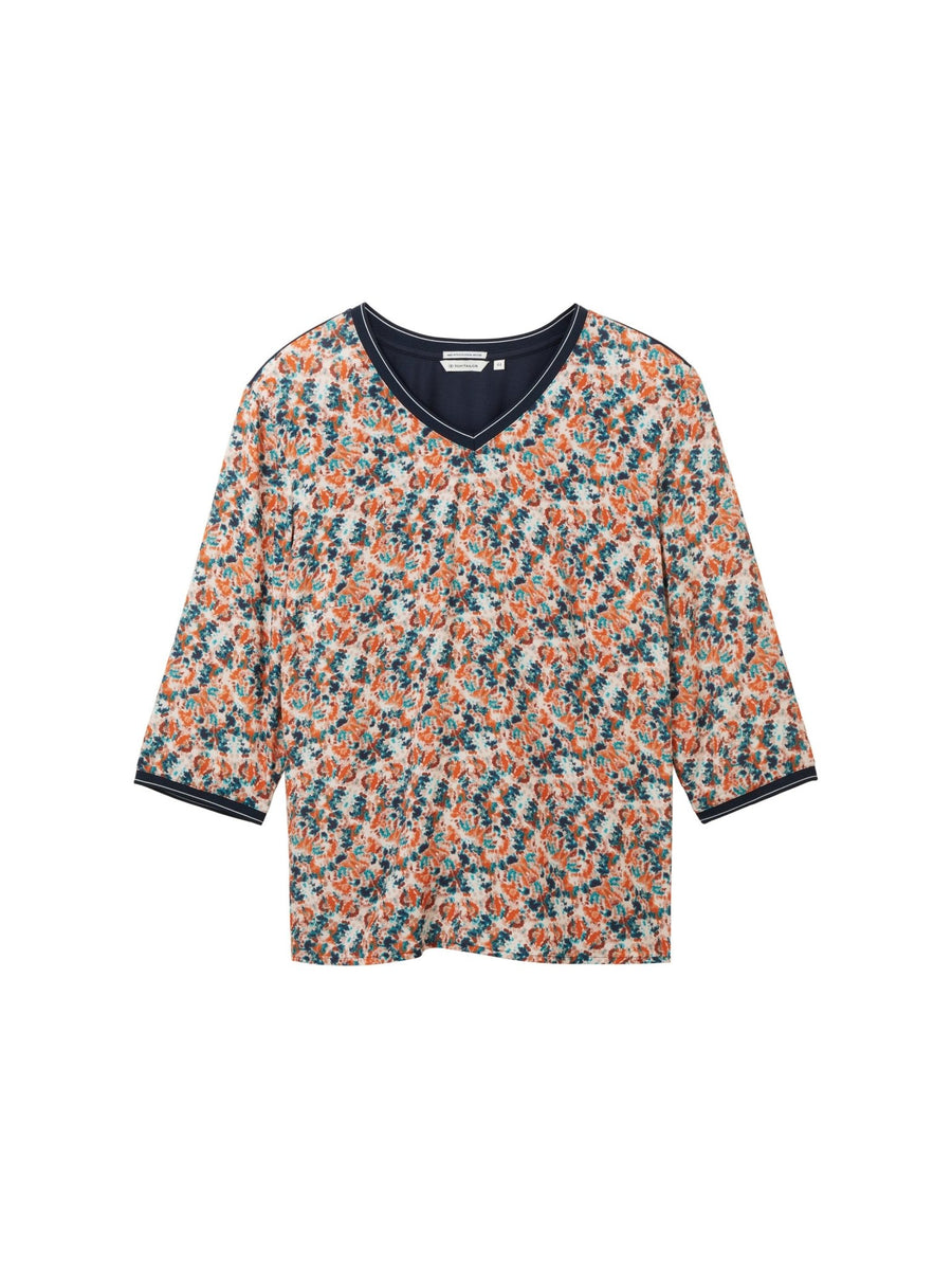 1037086Tom Tailor Shirt mit abstraktem Muster Firework - Wildflowers44