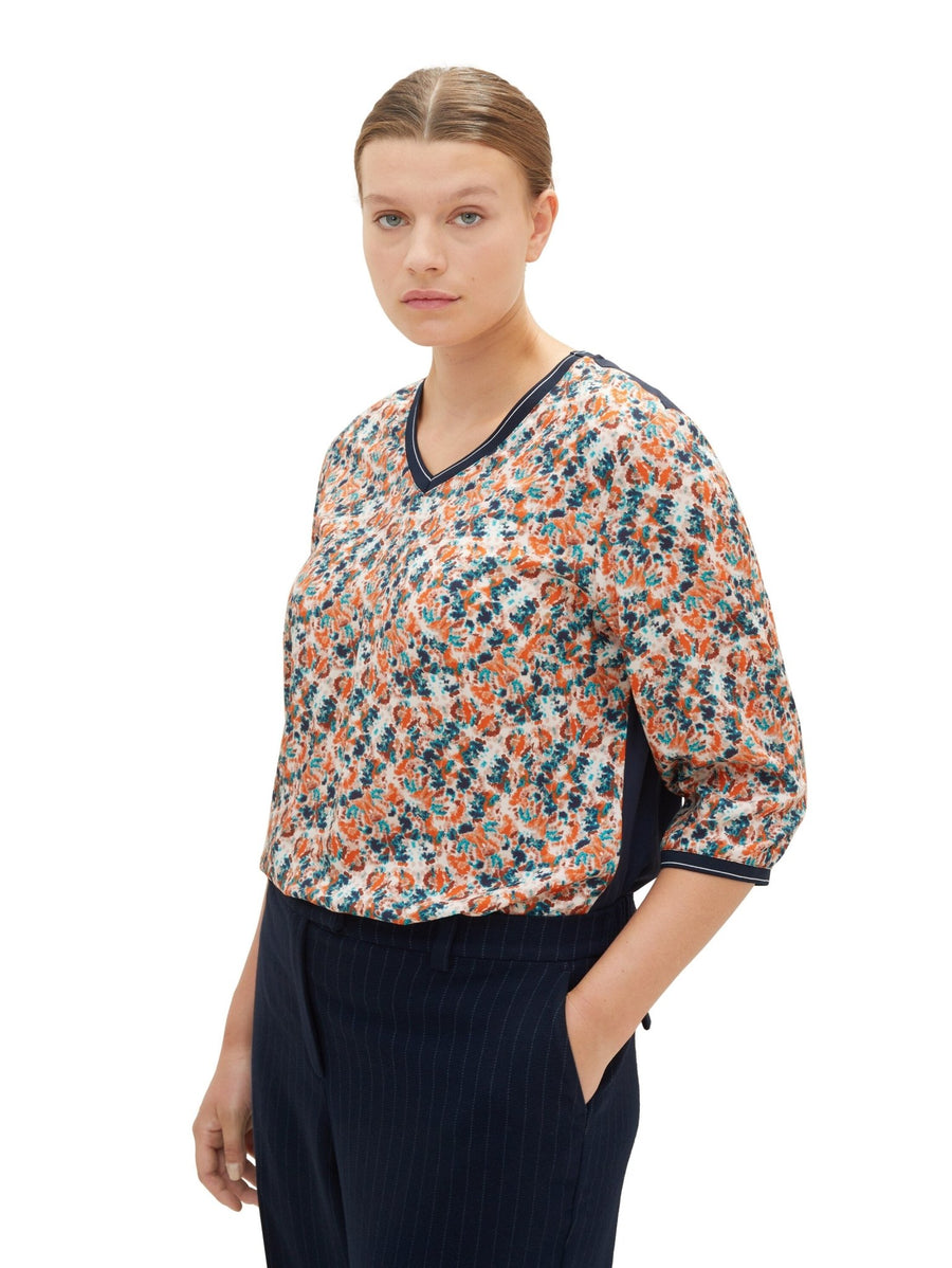 1037086Tom Tailor Shirt mit abstraktem Muster Firework - Wildflowers44