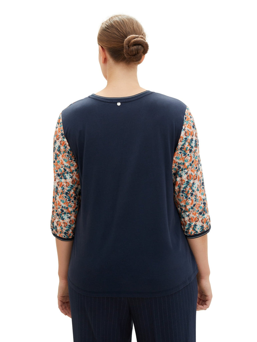 1037086Tom Tailor Shirt mit abstraktem Muster Firework - Wildflowers44